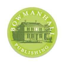 BowmanHall Publications logo as it appears on a water bottle, 2012 trade show branding.